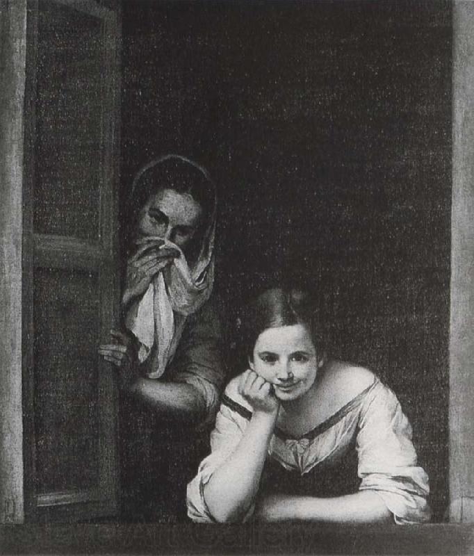 Bartolome Esteban Murillo Two Women at the window Norge oil painting art